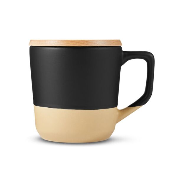 16.5oz Boston Ceramic Mug With Wood Lid Thumbnail