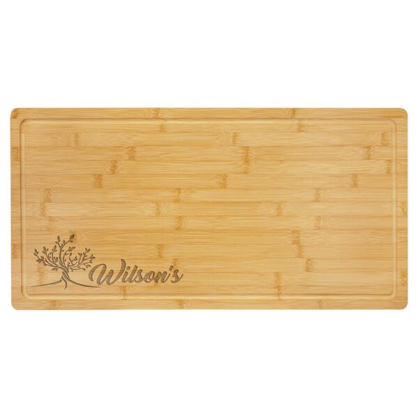 23 3/4" x 12" Bamboo Cutting Board with Drip Ring Thumbnail